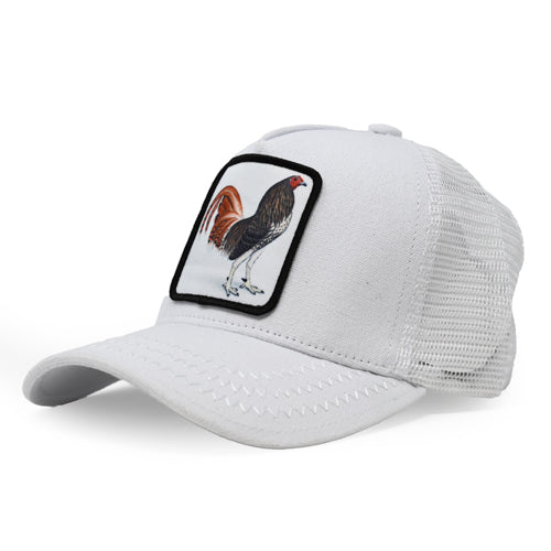 Rooster All White Trucker Hat