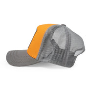 Sombrero Estrella Dorada - Gallo pelea de gallos Sombrero Trucker Naranja/Gris