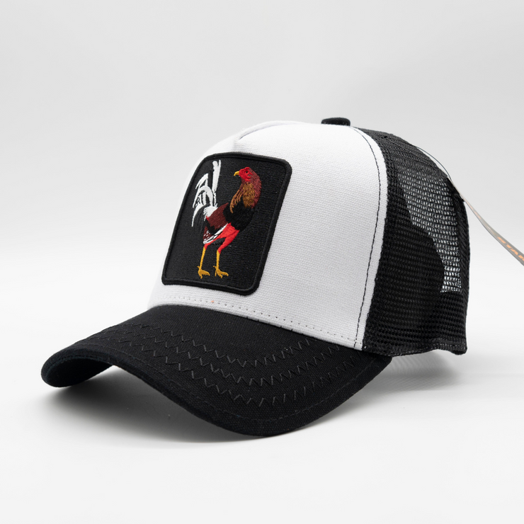 Rooster Black/White Trucker Hat