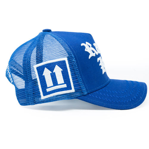 Racism Kills Blue/White trucker hat