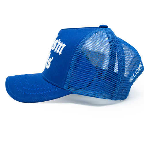 Racism Kills Blue/White trucker hat