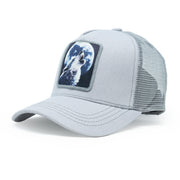 Full Moon Wolf light gray trucker hat