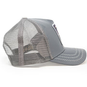 Bull Shiny Leather Grey Trucker Hat