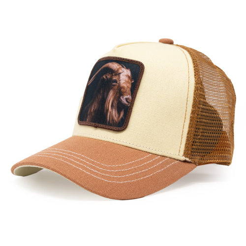 GOAT Tan & Beige Trucker Hat