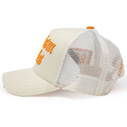 Racism Kills Off White/Orange trucker hat