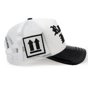 Racism Kills Black/White trucker hat