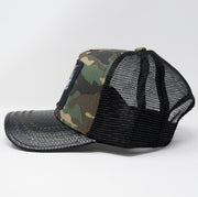 Gold Star Hat - Sombrero camionero de camuflaje gallo verde unisex