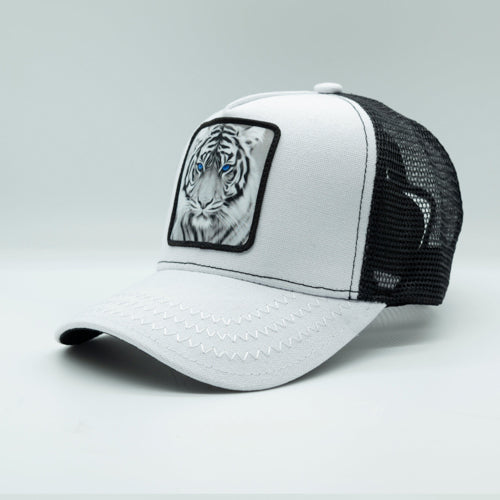 Sombrero Estrella Dorada - New Animals Tiger trucker hat Blanco unisex