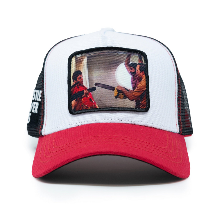 Custom red trucker hat on sale