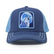 Full Moon Wolf Baby Blue trucker hat