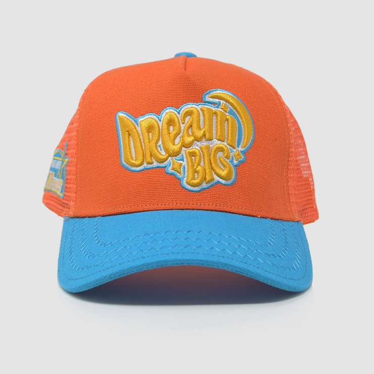 "Dream Big" Trucker hat Orange/Blue