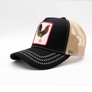 GOLD STAR HAT - Gorra trucker New Rooster negro/beige