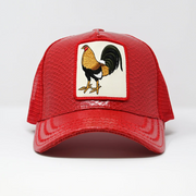 Sombrero Estrella Dorada - Gorra Trucker Hat de cuero rojo Gallo