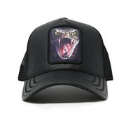 Snake Black leather Trucker Hat