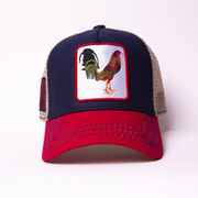 Sombrero Estrella Dorada - Sombrero Trucker New Rooster 3 tonos Rojo/Marino/Beige