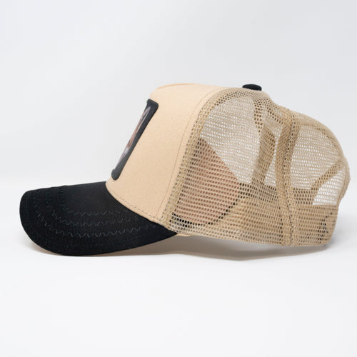 Sombrero Estrella Dorada - Sombrero Fox Trucker Beige &amp; Negro