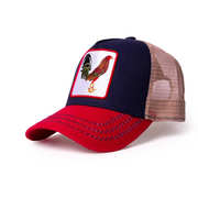 Sombrero Estrella Dorada - Sombrero Trucker New Rooster 3 tonos Rojo/Marino/Beige