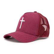 "Cross" Burgundy trucker hat