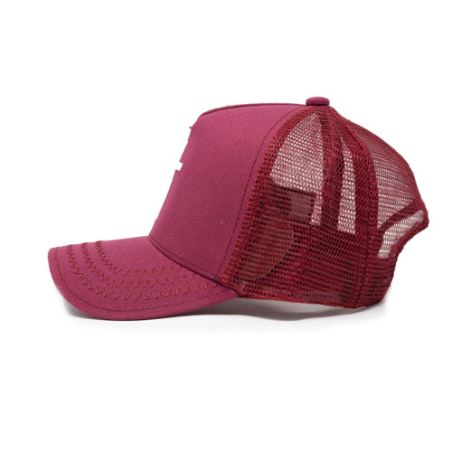 "Cross" Burgundy trucker hat